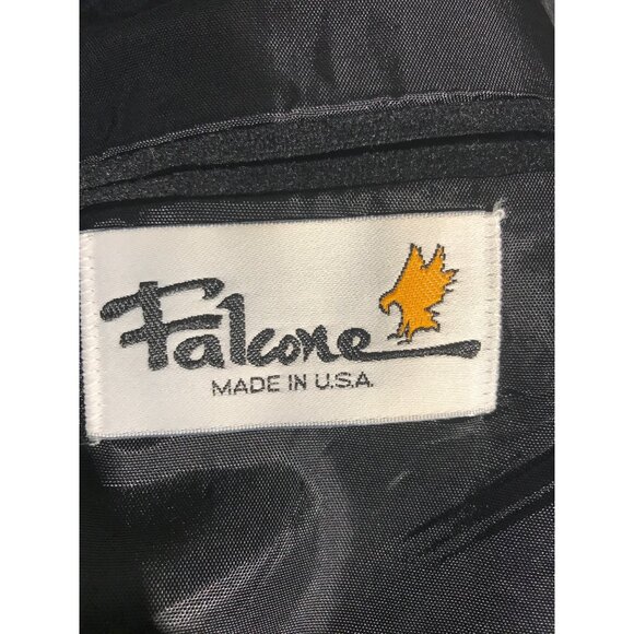 Falcone Men's Black Velvet Duster Car Coat Blazer Jacket - Picture 3 of 8